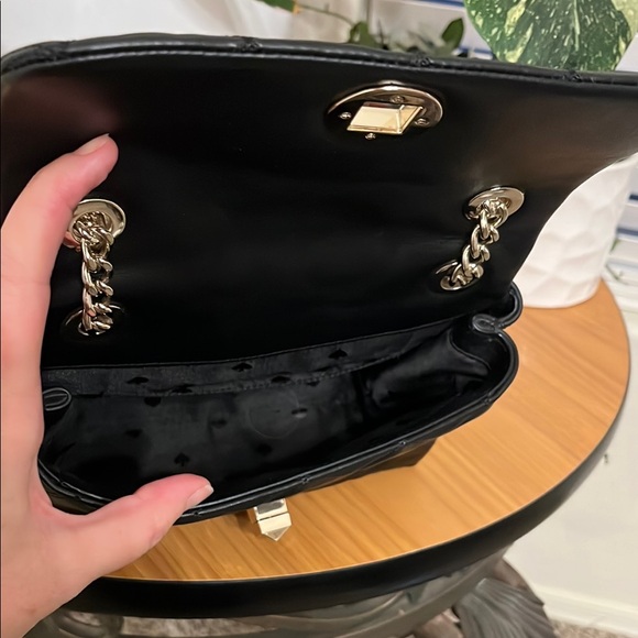 🚨SOLD ELSEWHERE🚨Kate Spade New York Black Quilted Shoulder Bag with Gold Chain - Picture 10 of 14